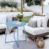 Simple Trending Outdoor and Indoor End Table for Garden Balcony Yard, Blue - 2 of 4