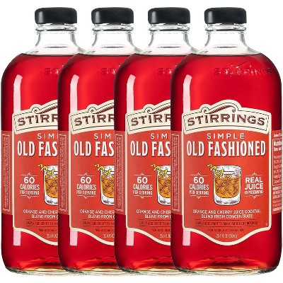 Stirrings Simple Old Fashioned Cocktail Mix 750ml Bottles - Real Juice No Preservatives - 60 Calories - Drink Mixer