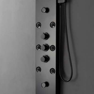 Matte Black 59'' Multi-Function Shower Panel System