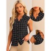 Allegra K Women's Sleeveless Button Down Summer Casual Tartan Shirt - 2 of 4