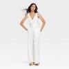 Women's Linen Tie V-Neck Blouse - A New Day™ - 3 of 3