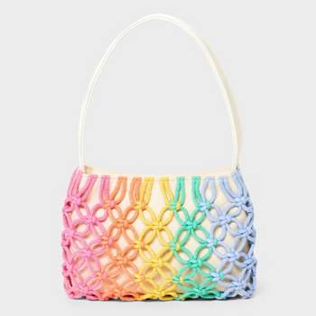 Girls' Rainbow Macrame Crossbody Bag - art class™