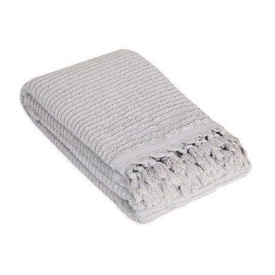 Olive & Linen Ribbed Loom Terry Bath Towel