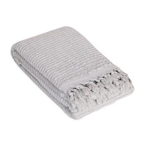 Olive & Linen Ribbed Loom Terry Bath Towel - 1 of 4