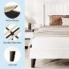 Bed Frame with Velvet Upholstered Headboard, Platform Bed Frame with Strong Wooden Slats Support, No Boxing Spring Needed, Noise Free, Beige - 4 of 4
