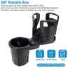 iMountek"2-in-1 Car Cup Holder Extender, 360° Rotating Dual Mount Organizer for Bottles, Keys & Glasses"Black - 3 of 4
