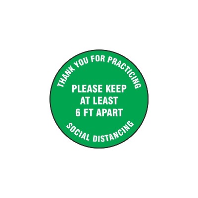 Accuform Slip-gard Floor Decal "please Keep At Least 6 Ft Apart " Vinyl ...