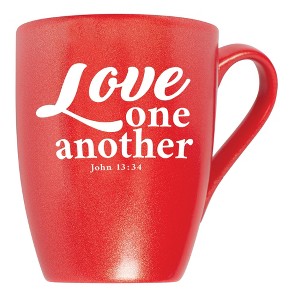 Elanze Designs Love One Another John 13:34 Crimson Red 10 ounce New Bone China Coffee Cup Mug - 1 of 4
