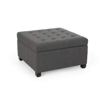 Isabella Contemporary Tufted Fabric Storage Ottoman - Christopher Knight Home