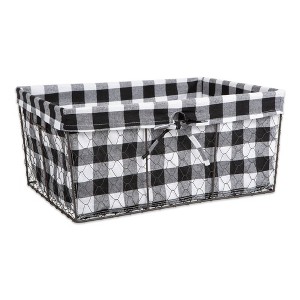 Design Imports Set of 5 Vintage Gray Chicken Wire Check Liner Baskets Black/White: Decorative Storage, Cotton, Hand Wash - 1 of 4