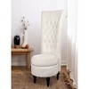 25.98"Upholstered Tufted Accent,Beige - 2 of 4
