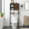 Farmhouse Style Over Toilet Storage Cabinet with Sliding Door and Adjustable Shelf, Rustic Brown Bathroom Organizer, Space-Saving - 3 of 4