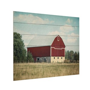 Trademark Fine Art -Elizabeth Urquhart 'Blissful Country VI' Wood Slat Art - 1 of 4