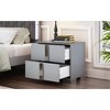 Gulches Elegant Mirrored Nightstand with 2 Drawers - Stylish Grey Bedside Table - 4 of 4