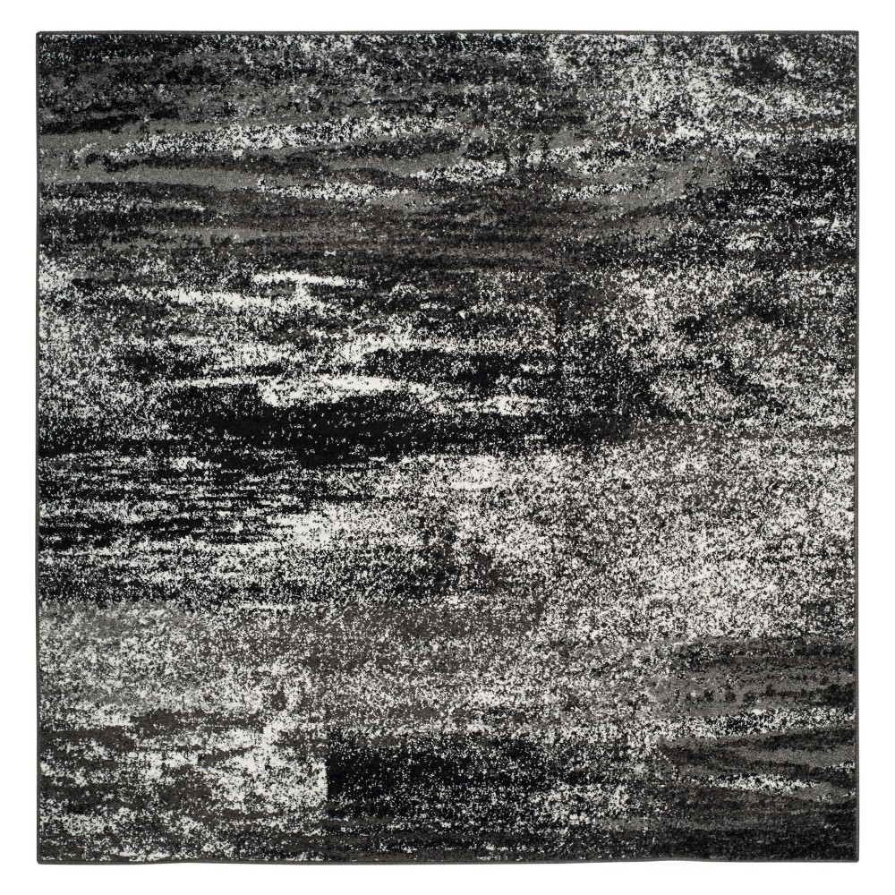 9'x9' Spacedye Design Square Area Rug Silver/Black - Safavieh