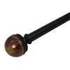 Versailles Exotique Demi Steel Heavy Duty Curtain Rod Set for Windows Black - 2 of 4