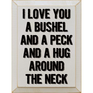 Slickblue I Love You a Bushel and a Peck Wood Sign – Rustic Wall Decor for Nursery or Home – 9"x12", Color Options - 1 of 3