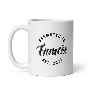 Crazy Dog T-Shirts Promoted To Fiancee 2023 Mug Funny Family Wedding Announcement Coffee Cup-11oz - 1 of 4