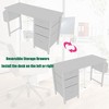 PAGED Computer Desk Modern Office Desk with 3 Storage Drawers and Side Pocket for Work, Convertible Design - 4 of 4