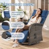 Belord Outdoor Swivel Recliner Chairs Set of 4, Brown Wicker Recliner Patio Swivel Chair with Adjustable Reclining Back and Lifting Footrest - 2 of 4