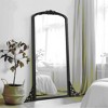 Lirago Arch Solid Wood Mirror Ornate Mirror Wall Mirror Retro Mirror with Carved Frame 67*28 Black - 3 of 4