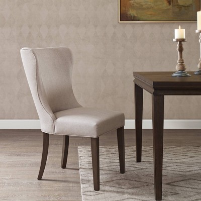 Helena Dining Side Chair Cream/Gray - Madison Park: Upholstered, Wood Legs, Polyester Fabric, Foam Cushion