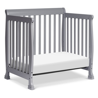 Gray Convertible Mini Crib with Twin Bed Option