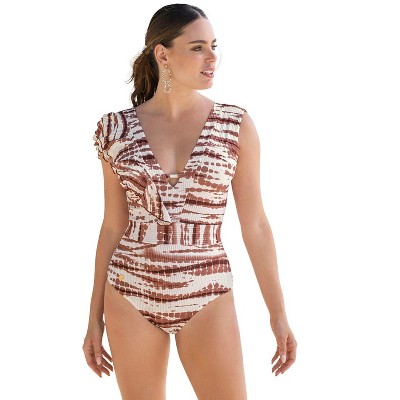 Leonisa Eco Friendly One-Piece Swimsuit-Slimming Tummy Compression -  Multicolored XS