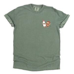 Simply Sage Market Tis The Season Milk And Cookies Front And Back Garment Dyed Tee - 1 of 4