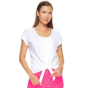 Expert Brand USA-Made Women's MoCA™ Cotton Blend Front Tie T-Shirt - 1 of 4