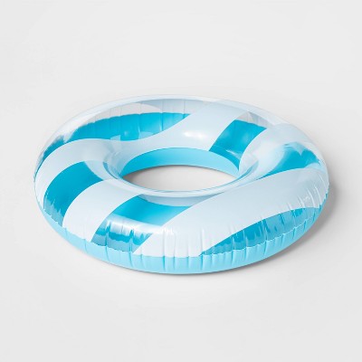 36" Light Blue Cabana Striped Swim Tube - Sun Squad™