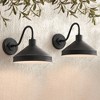 Franklin Iron Works Ashe 10" High Modern Outdoor Wall Light Fixture Mount Porch House Exterior Outside Set of 2 Dark Sky Iron Black Finish Metal - 2 of 4