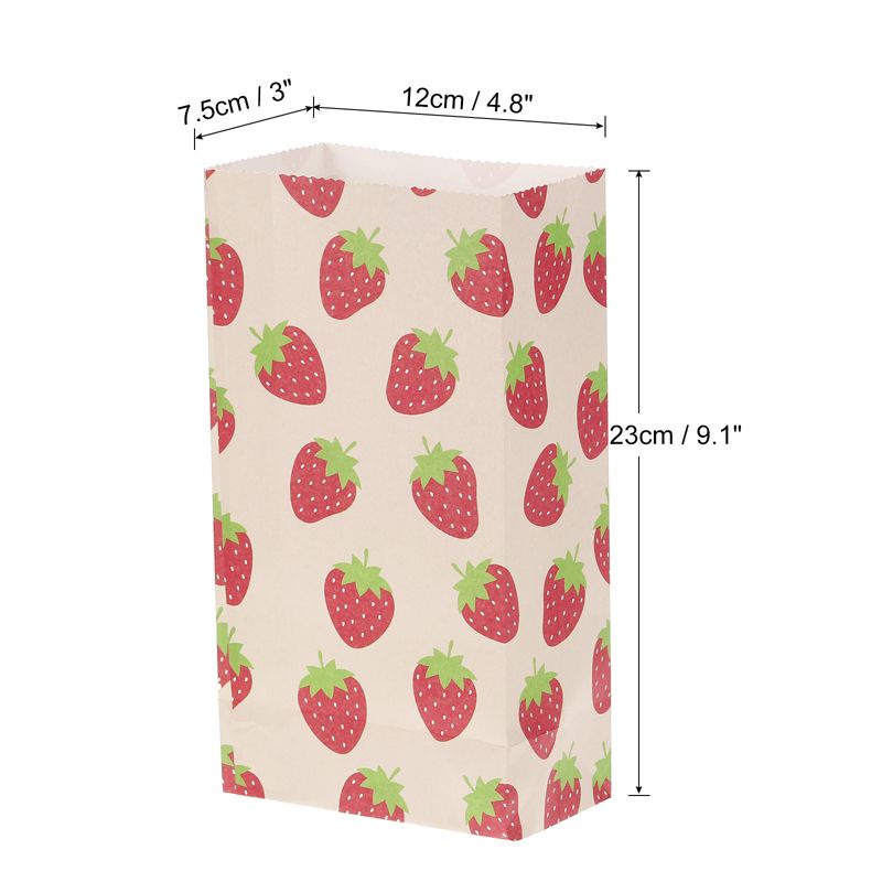 Unique Bargains Paper Gift Bag Pack Strawberry Storage Bag for Party Favor 50 Pcs, 2 of 6