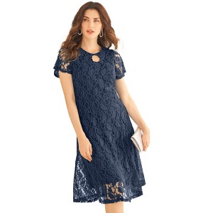 Roaman's Keyhole Lace Dress - 1 of 4