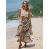 EXLURA Womens Floral Print High Waisted Wrap Long Maxi Skirts Ruffle Hem Self Tie Knot Summer Chiffon Midi Skirts 2025 - 4 of 4
