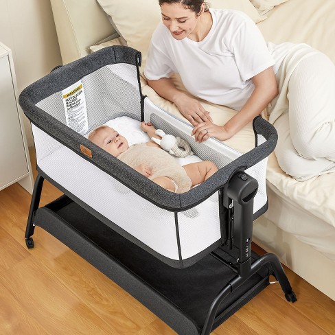 Babybond Rocking Baby Bassinet 3 in 1 Bedside Crib With Comfy Mattress Wheels And 6 Height Adjustments Portable Bedside Sleeper For Infants Black Target