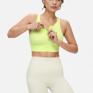 Anna-Kaci Active Women's Front Zip Sports Crop Top with Scoop Neck and Wide Straps for Support - 1 of 4