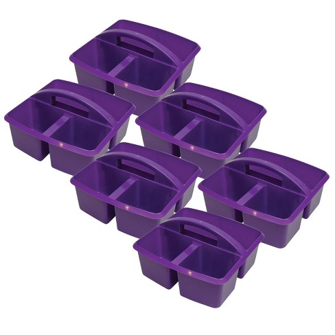 Purple Small Plastic Storage Bin 6 Pack