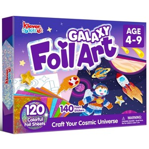 Klever Kits Outer Space Foil Art Kit, Mess Free Coloring Foil Foam Stickers, Arts & Crafts, Travel Toys Christmas Birthday Gift for Boys Girls Age 4+ - 1 of 4
