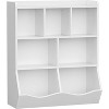3-Tier Toy Storage Organizer with Bookshelf, Kids Bookshelf with Cubby Organizer Cabinet, Wooden Bookcase for Playroom, Nursery, Kids Room - 2 of 4