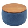TUYOHW Linen Storage Ottoman,Handmade Footstool with Removable Wood Lid,25.5" Cube Seat & 250lb Capacity,Ottoman for Living Room,Entryway - 4 of 4