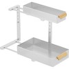 Acekool Under Sink Organizer, 2-Pack 2-Tier Slide-Out Metal Drawers with Adjustable Height, Suction Cup Base for Kitchen & Bathroom Cabinets - 2 of 4