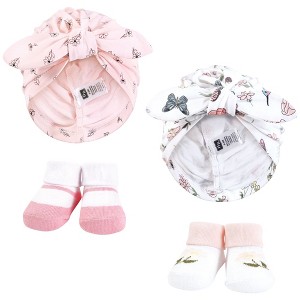 Hudson Baby Infant Girls Turban and Socks Set, Hummingbird Garden, One Size - 1 of 4