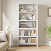 Wooden Bookcase 5 Tier Storage Bookshelf Farmhouse Bookshelves Rustic Vintage Etagere for Home Office,Living Room,Bed Room - 3 of 4