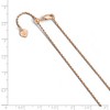 Black Bow Jewelry 1.2mm Rose Gold-Tone Plated Sterling Silver Adj. Rope Chain Necklace - 2 of 4