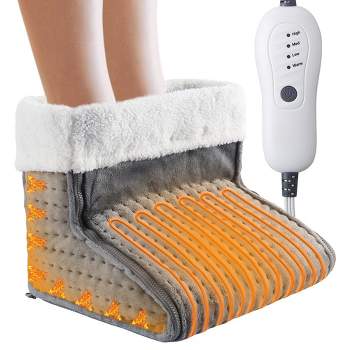 Electric Heated Foot Warmer Under Desk, Fast Heating Pad for Feet, Detachable Zipper Design, Auto Off & 4 Temperature Settings