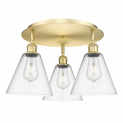 Berkshire - 3 Light Flush Mount In Industrial Style-10.5 Inches Tall and 19.75 Inches Wide