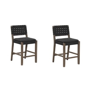 Nathan James Set of 2 Cohen Faux Leather Counter Height Barstool - 1 of 4