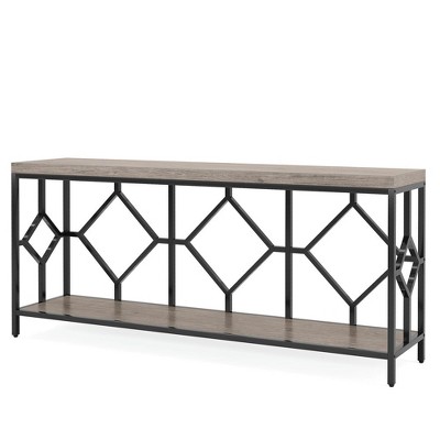 Resenkos Entryway Table, Console Sofa Table,2-Tier Console Table, 71" Extra Long Sofa Table with Open Storage Shelf,Rustic