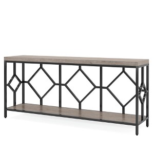 Resenkos Entryway Table, Console Sofa Table,2-Tier Console Table, 71" Extra Long Sofa Table with Open Storage Shelf,Rustic - 1 of 3